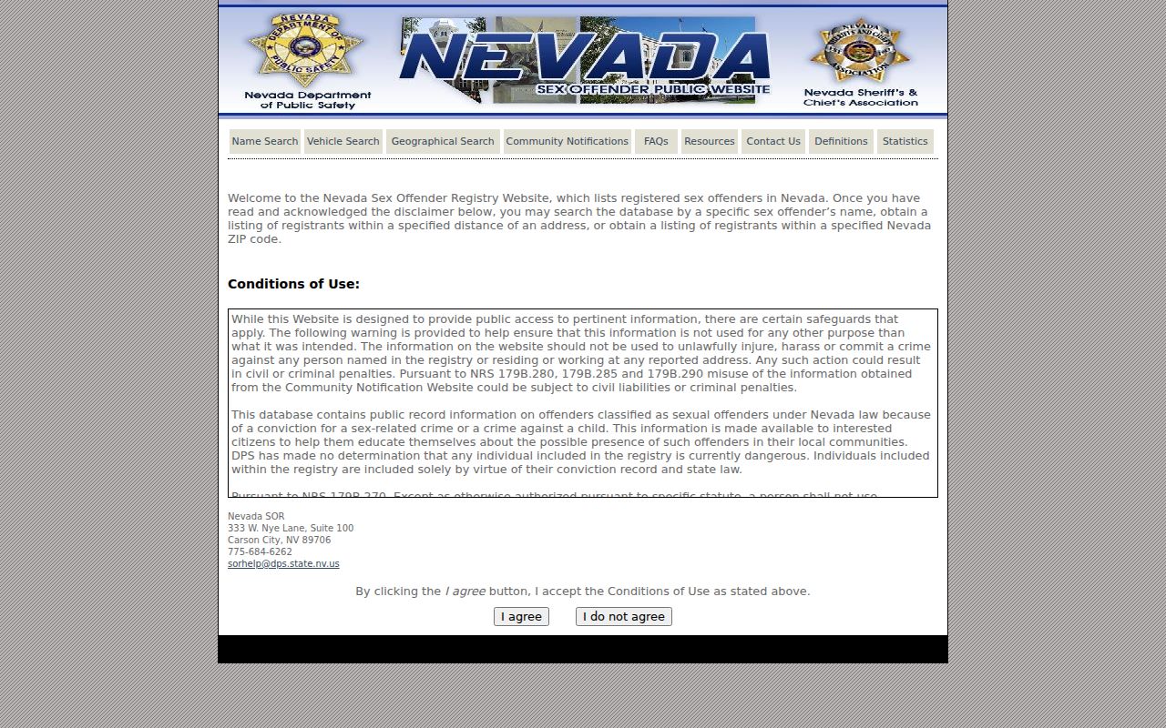 Fernley people search choices on the Nevada offender records registry